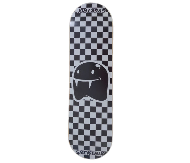 SyckTrix Mini   7.625”  first Skateboard Deck Girl or Boy  – New School Shape, Medium Concave, Beginner-Friendly