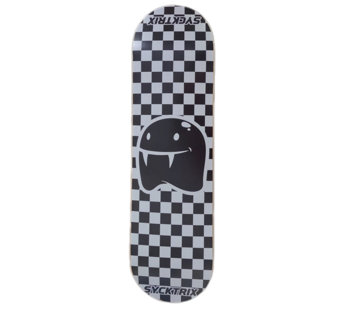 SyckTrix Mini   7.625”  first Skateboard Deck Girl or Boy  – New School Shape, Medium Concave, Beginner-Friendly